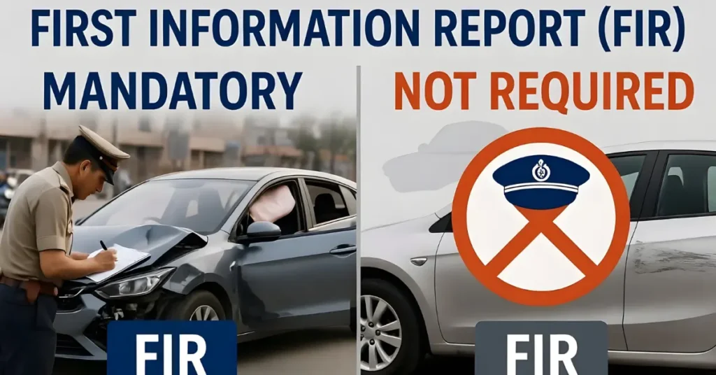 "When FIR is mandatory vs not required for motor insurance claims in India"