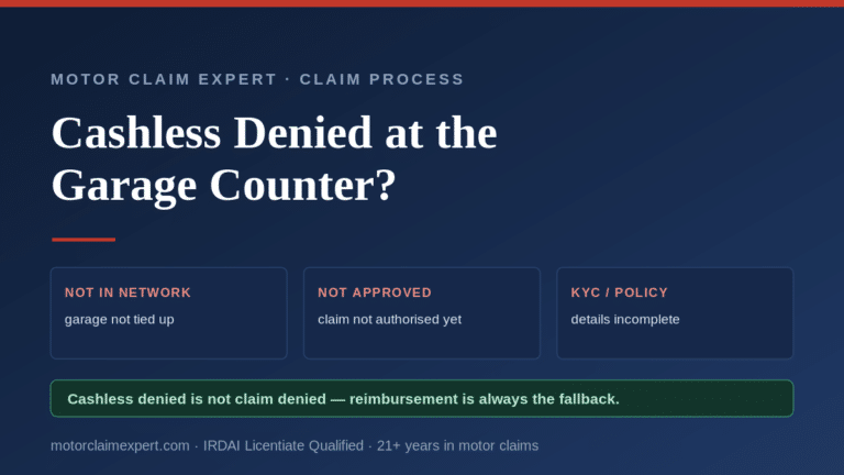 Cashless Claim Denied at the Garage Counter? Why It Happens and What to Do