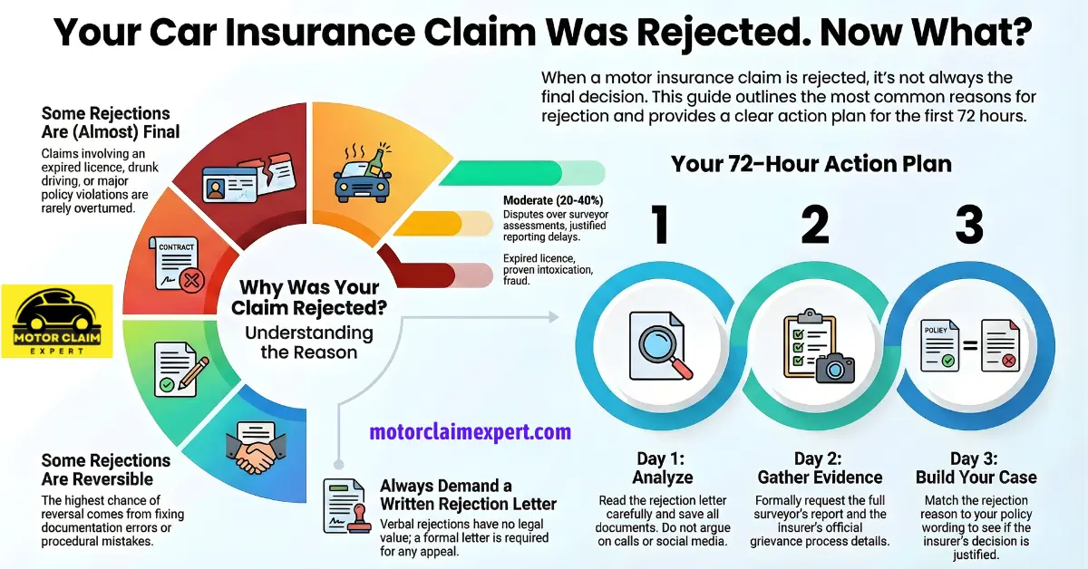 Motor insurance claim rejected in India – reasons and next steps explained